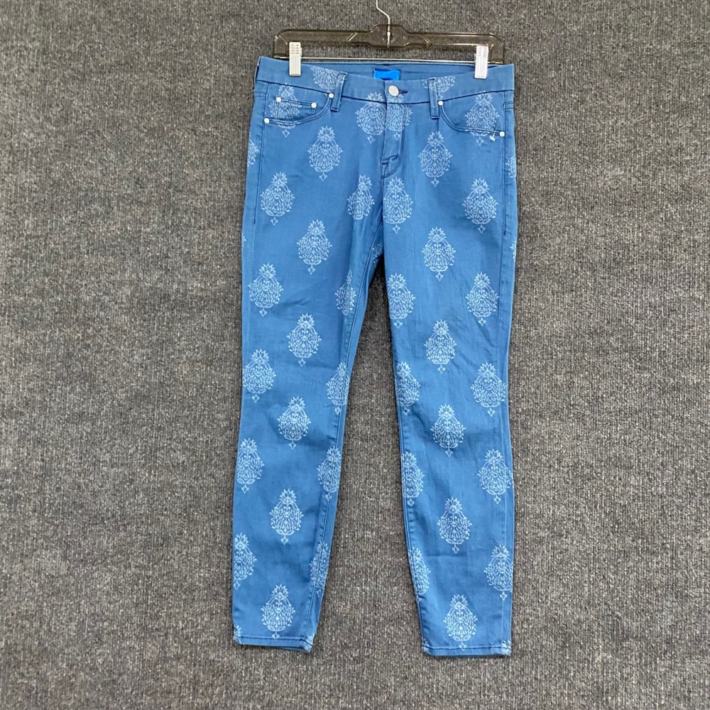 Mother The Looker Crop Blue Damask Print Skinny Jeans The Lamp in the Desert 27